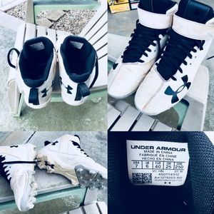 Size 7 men’s under armour baseball cleats .